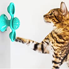 Windmill cat toy wall mounted spinner