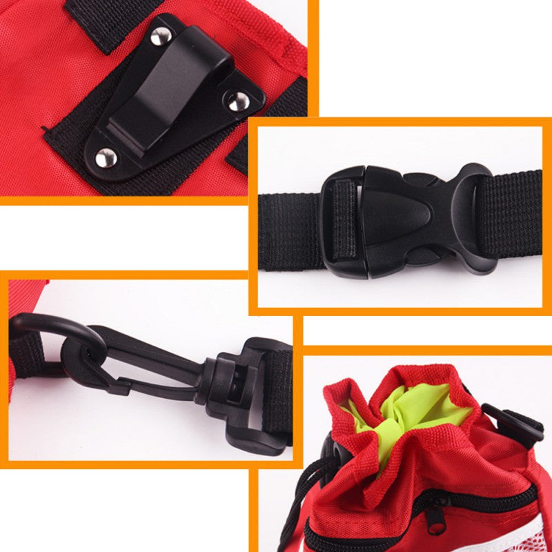 Dog Treat Pouch for Training Walks – Drawstring Snack Bag with Belt Clip