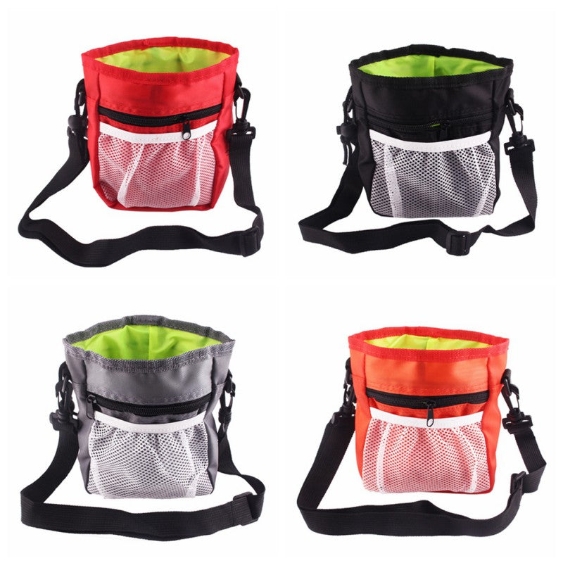 Dog Treat Pouch for Training Walks – Drawstring Snack Bag with Belt Clip