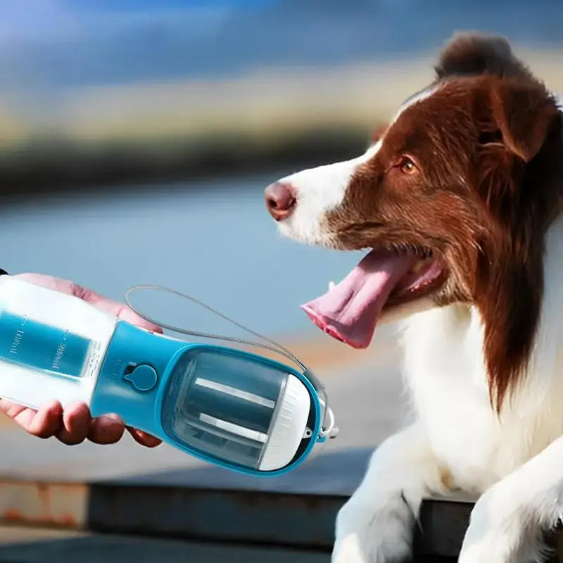 Portable 3-in-1 Pet Travel Cup – Water, Food & Poop Bag Holder