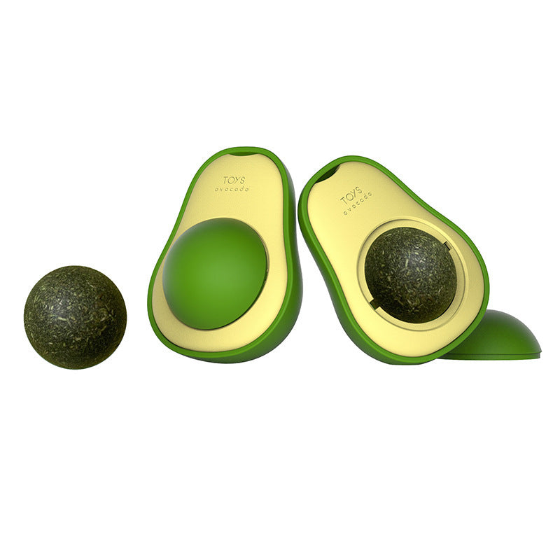 Indoor cat catnip toy rotating avocado