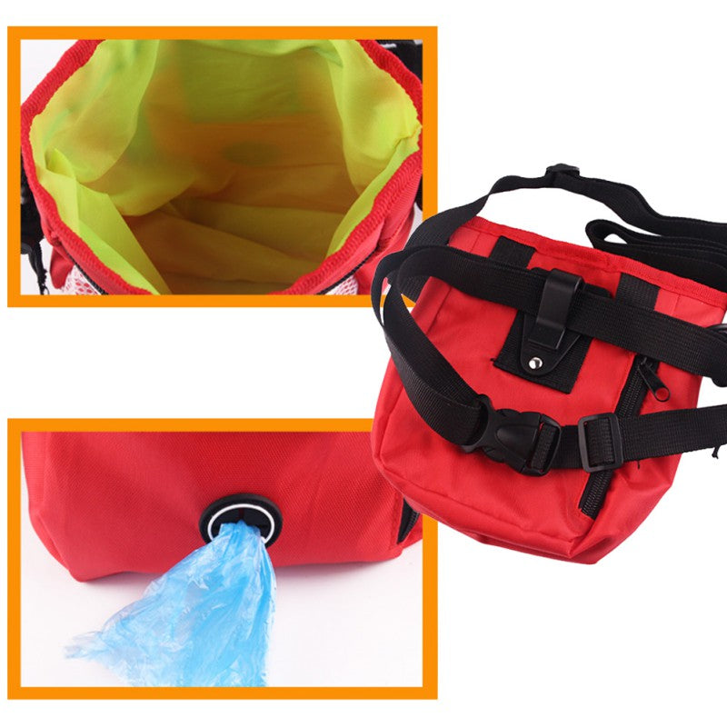 Dog Treat Pouch for Training Walks – Drawstring Snack Bag with Belt Clip