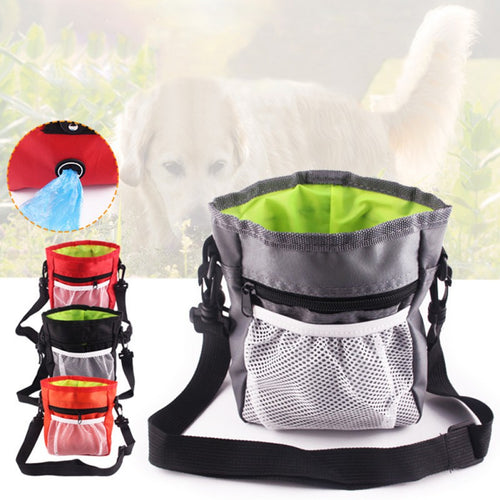 Dog Treat Pouch for Training Walks – Drawstring Snack Bag with Belt Clip