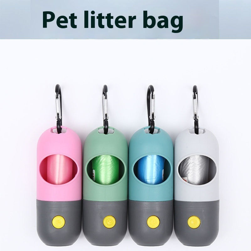 Portable LED Dog Poop Bag Dispenser – Leash Clip