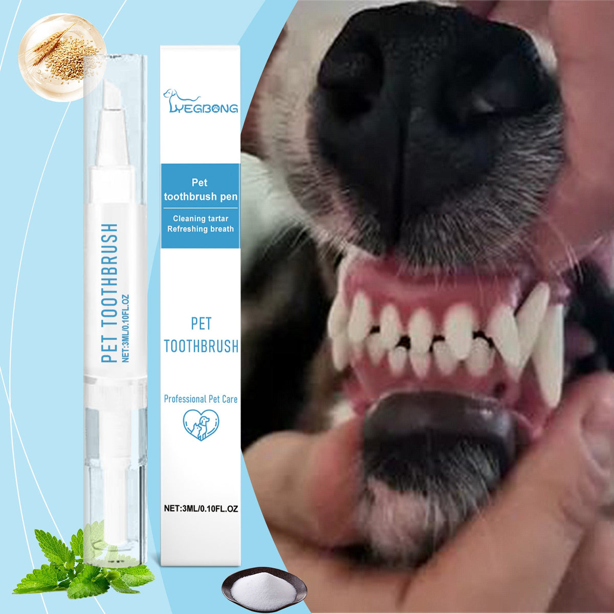 Soft breath-care pet dental cleaning pen