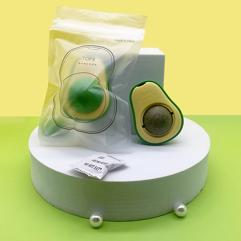 Avocado catnip ball toy detail