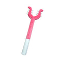 plush crusade stick cat toy — pink soft wand on white background