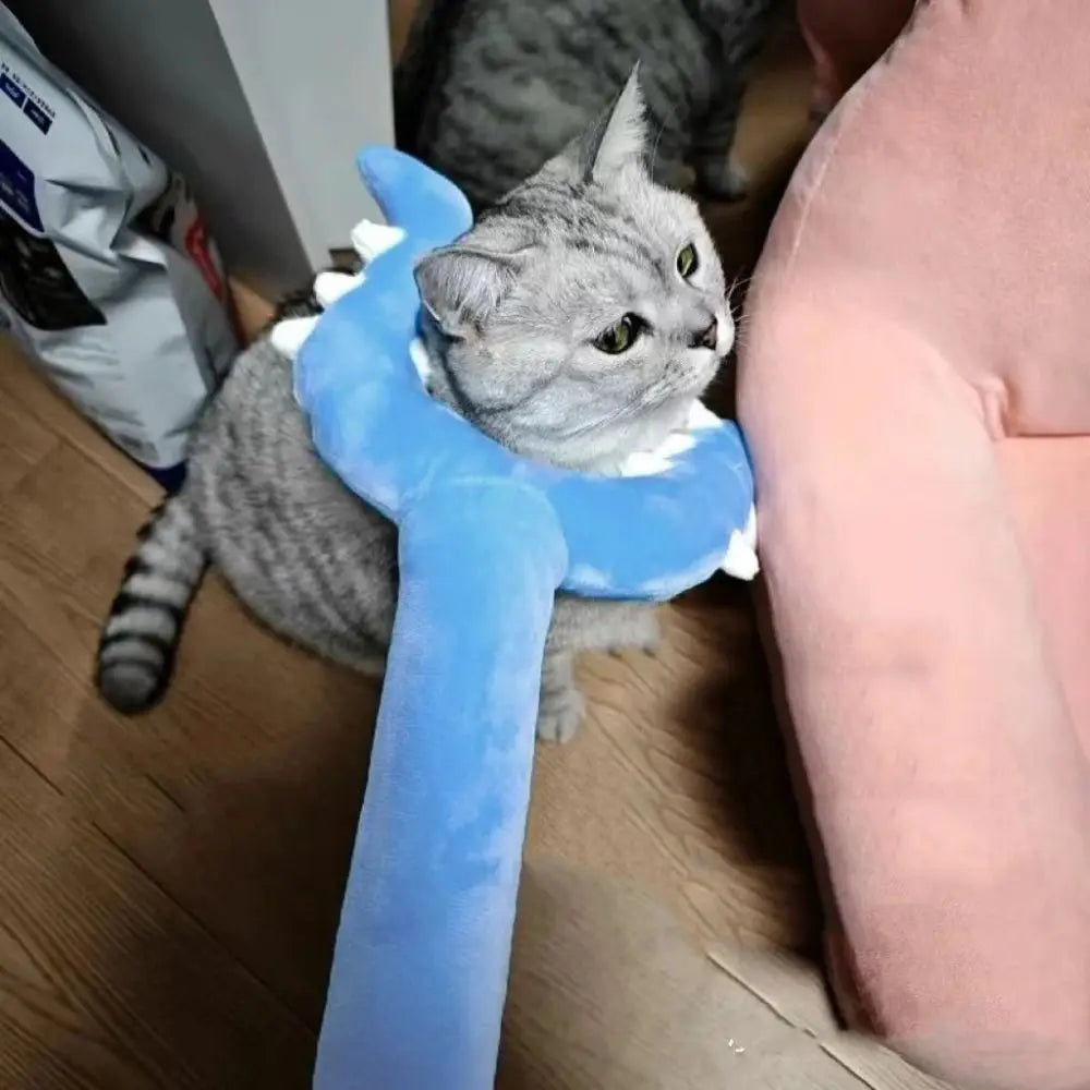 plush crusade stick cat toy — blue wand lifestyle with cat