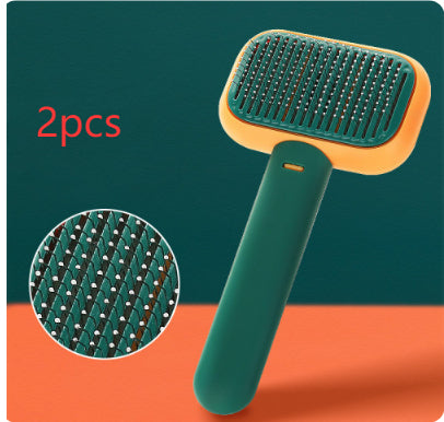 Pink stainless steel pet grooming comb — US warehouse stock