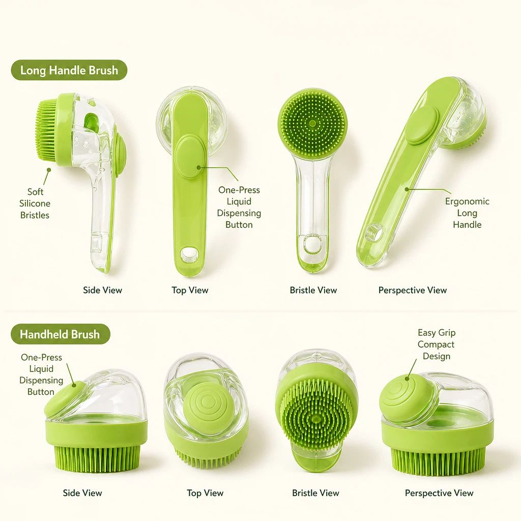 Soft silicone bristles close-up