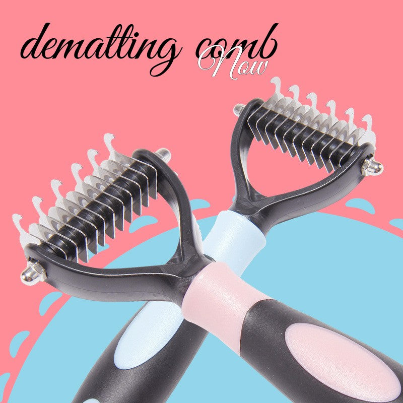 Dematting Comb for Long Hair Dogs & Cats – Undercoat Knot Remover 1