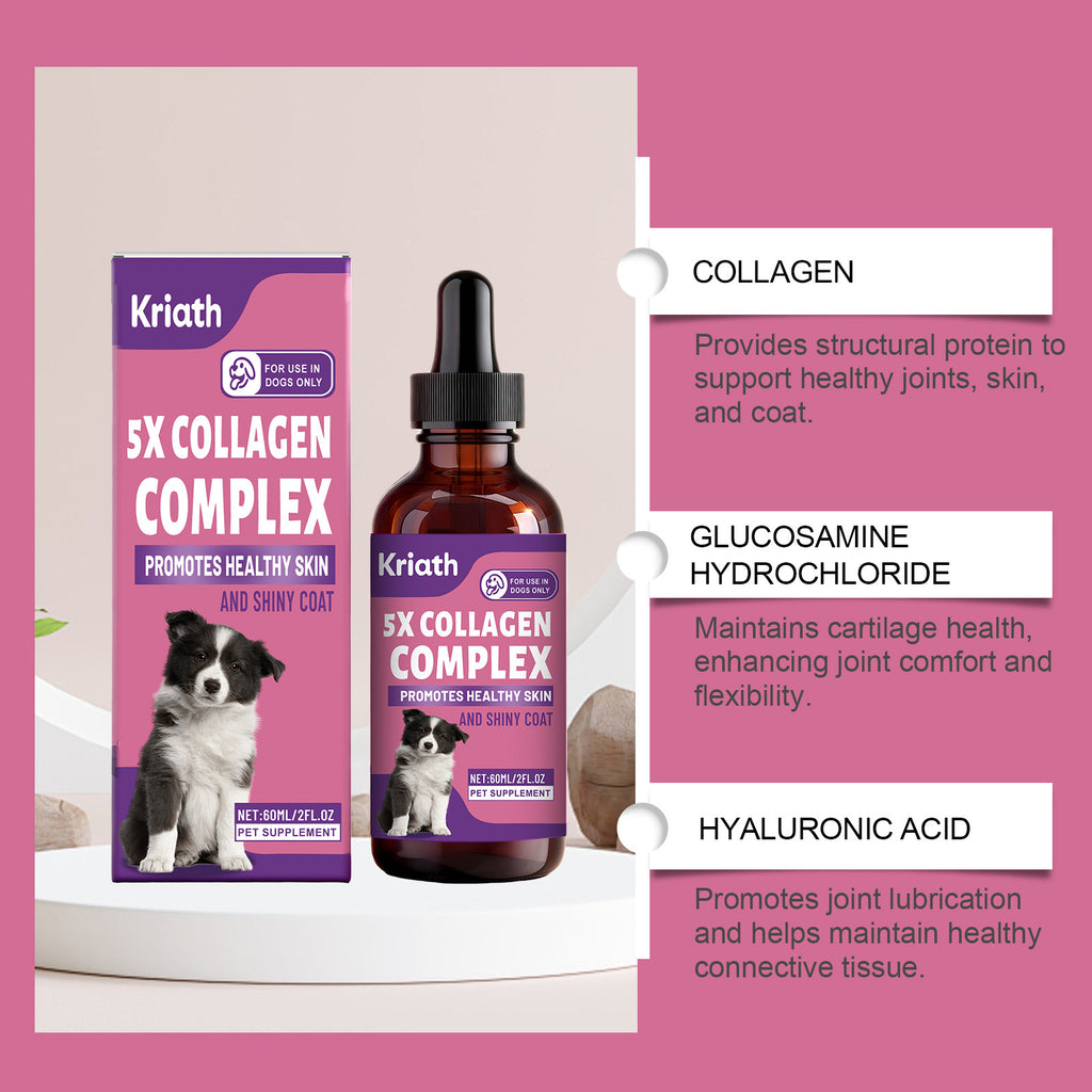 Dog collagen drops product packaging