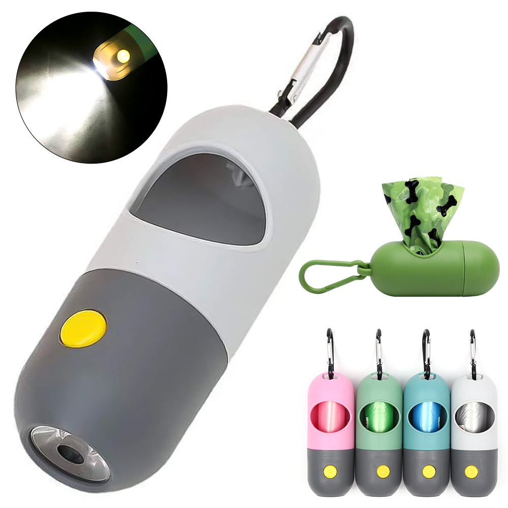 Portable LED Dog Poop Bag Dispenser – Leash Clip